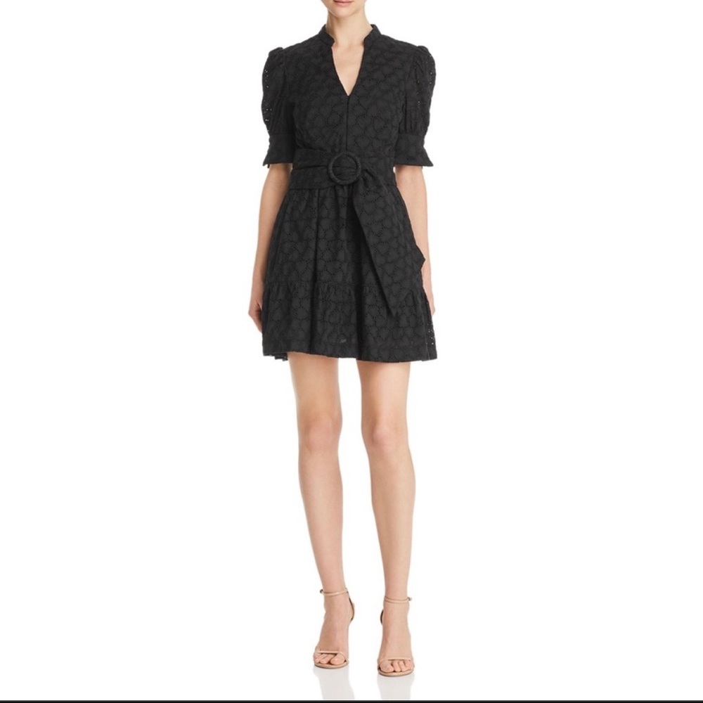 NWT Rebecca Vallance Valentina Heart-Motif Black Dress Women’s Size 4